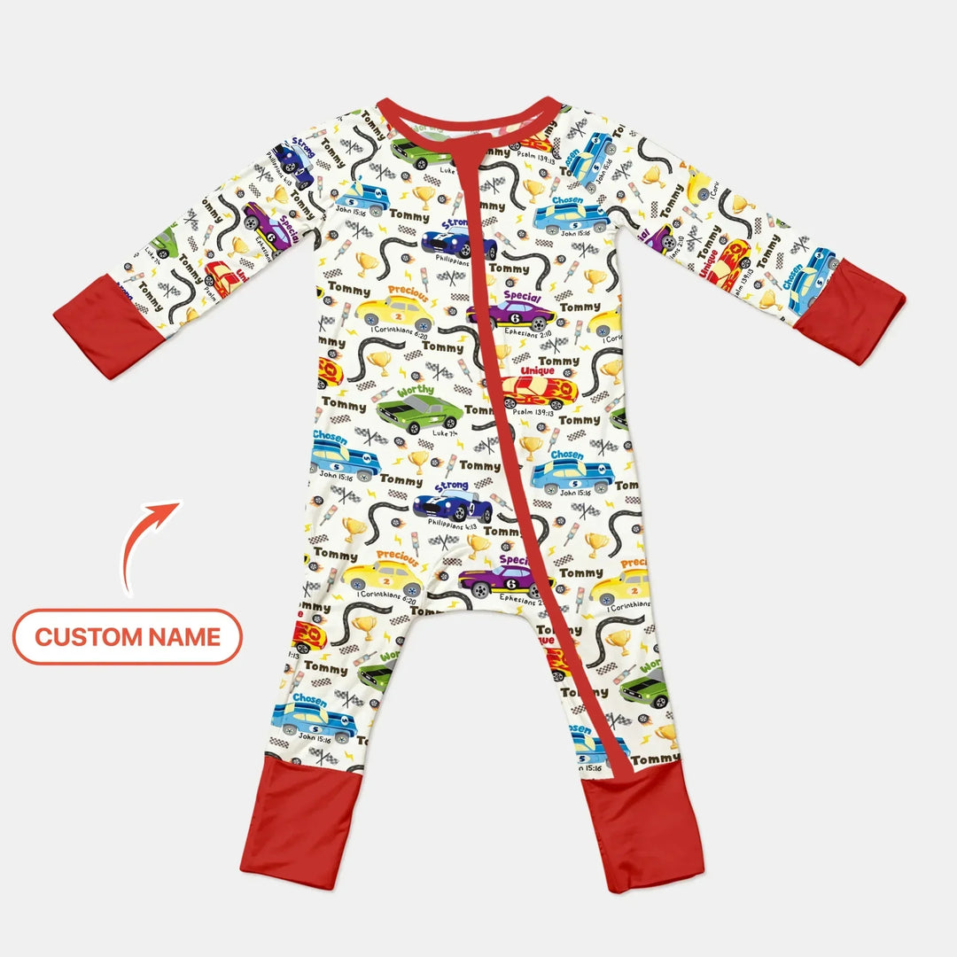 Racing Fun God Says I Am Custom Name Convertible Zippy , Racing Fun God Says I Am Custom Name Convertible Zippy - 0-3M