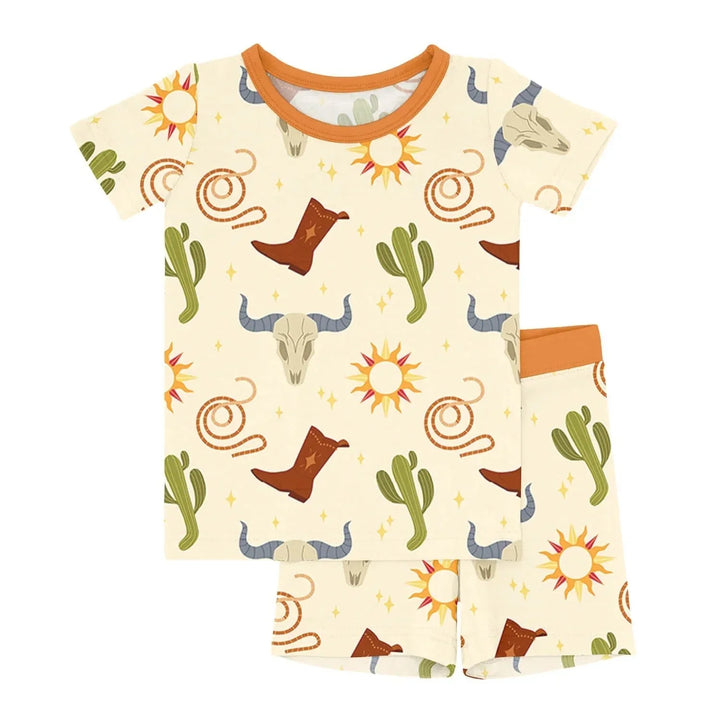 Ready To Rodeo Two Piece Short Sleeve Shorts Pajama Set , Ready To Rodeo Two Piece Short Sleeve Shorts Pajama Set - 12-18M