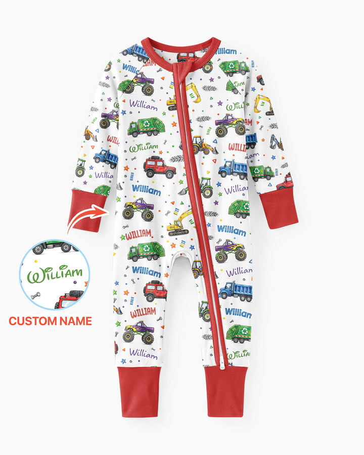 Cars And Trucks Parade Custom Name Bamboo Convertible Zippy