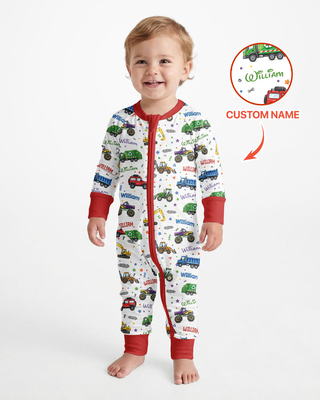 Cars And Trucks Parade Custom Name Bamboo Convertible Zippy