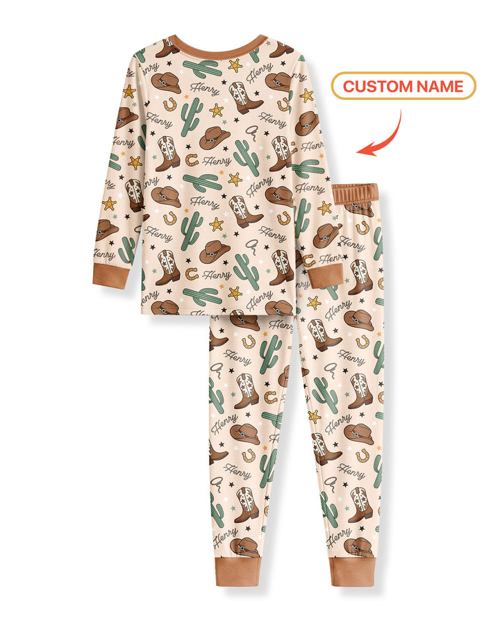 Custom Name Western Moved Out of My Mom's & Place Got My Own Crib Bamboo Two Piece Long Sleeve Pajama Set
