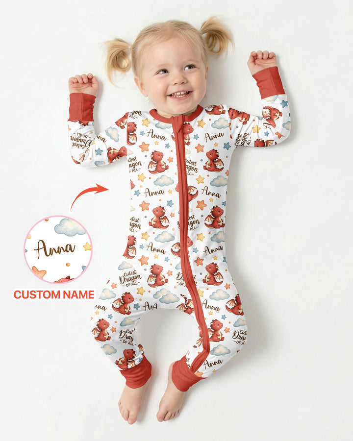Custom Name Cutest Dragon Of All Bamboo Convertible Zippy