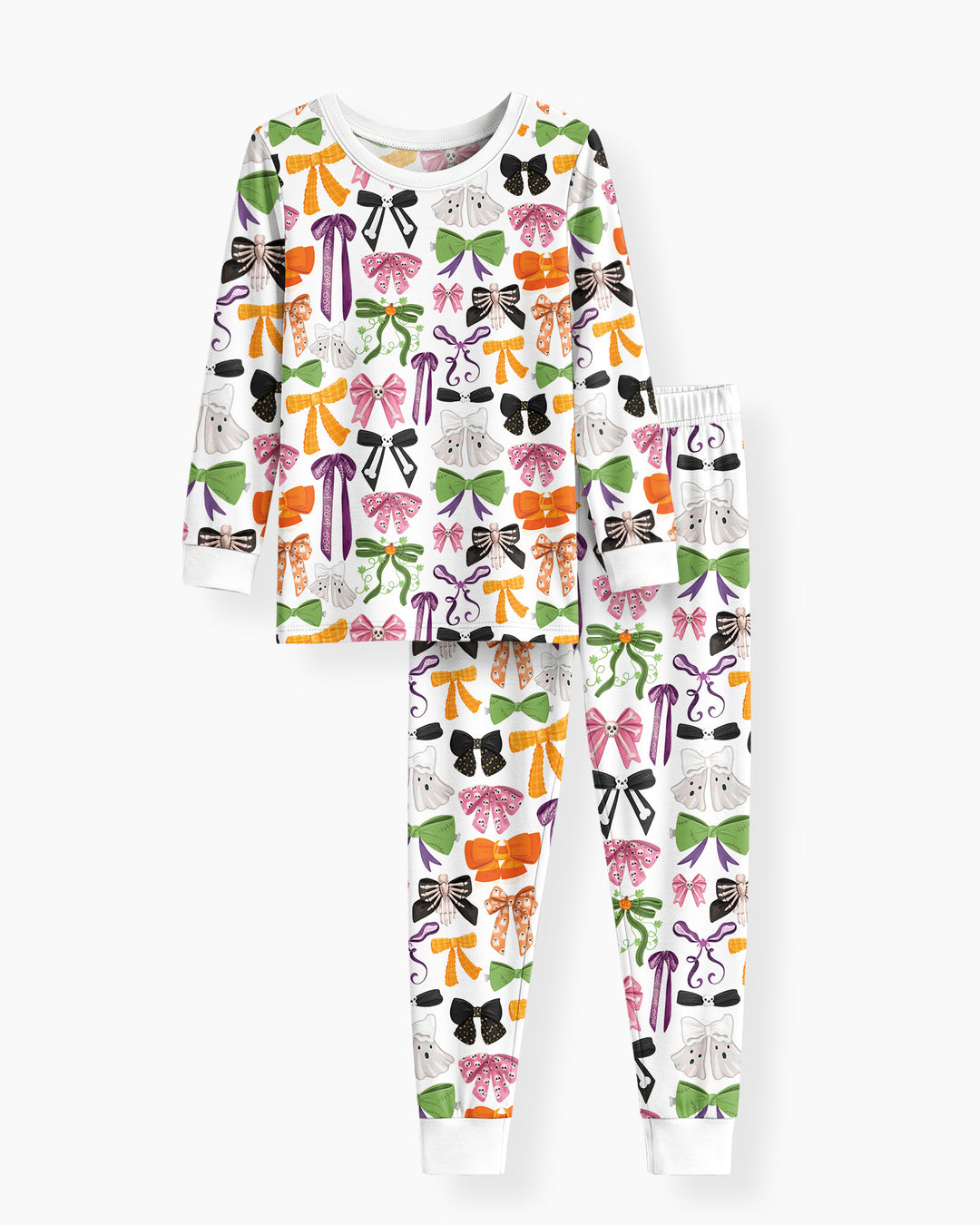 Halloween Coquette Bows Bamboo Two Piece Long Sleeve Pajama Set