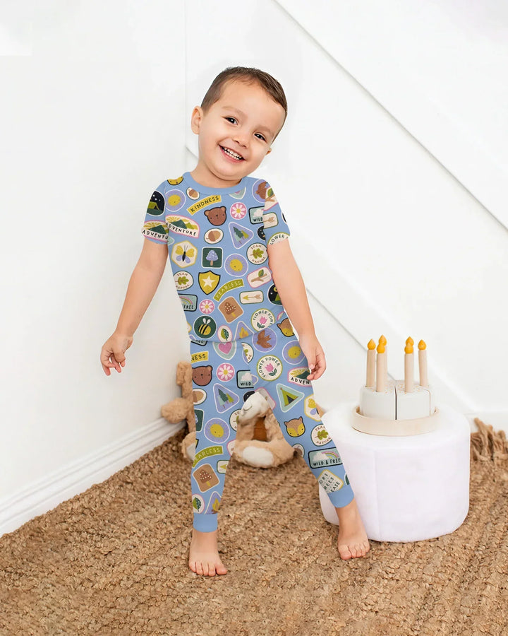 Zweiteiliges, kurzärmliges Pyjama-Set mit Marienkäfern