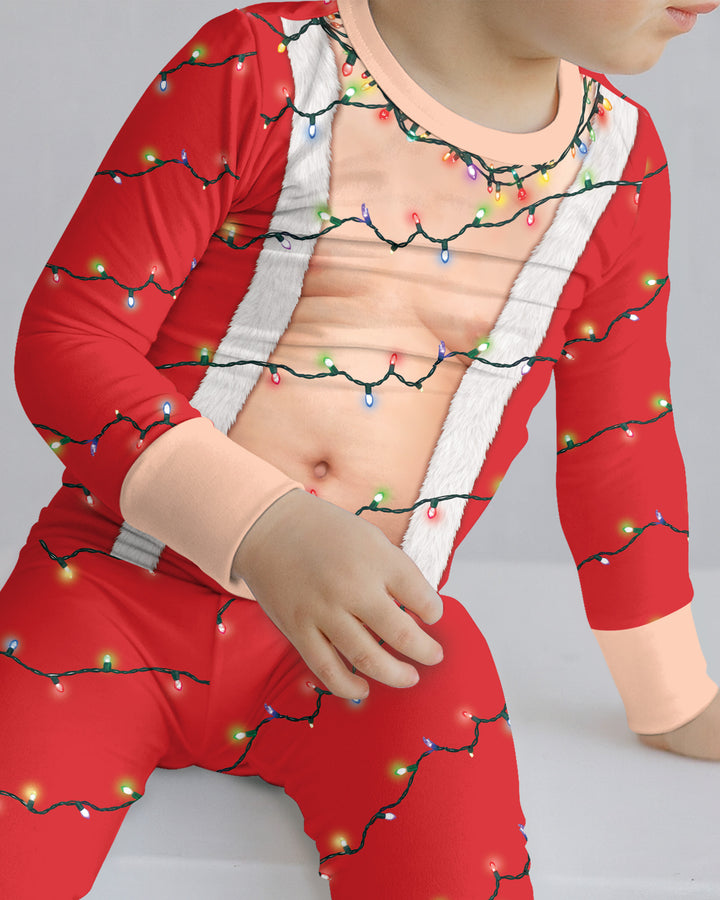 Santa Abs On Full Display Today Bamboo Two Piece Long Sleeve Pajama Set