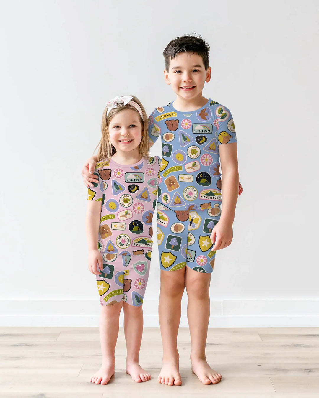 Schlafanzug-Set zweiteilig, kurze Ärmel, kurze Hose, Bambus