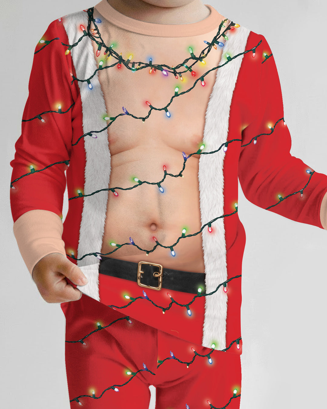 Santa Abs On Full Display Today Bamboo Two Piece Long Sleeve Pajama Set