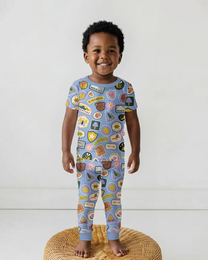 Zweiteiliges, kurzärmliges Pyjama-Set mit Marienkäfern