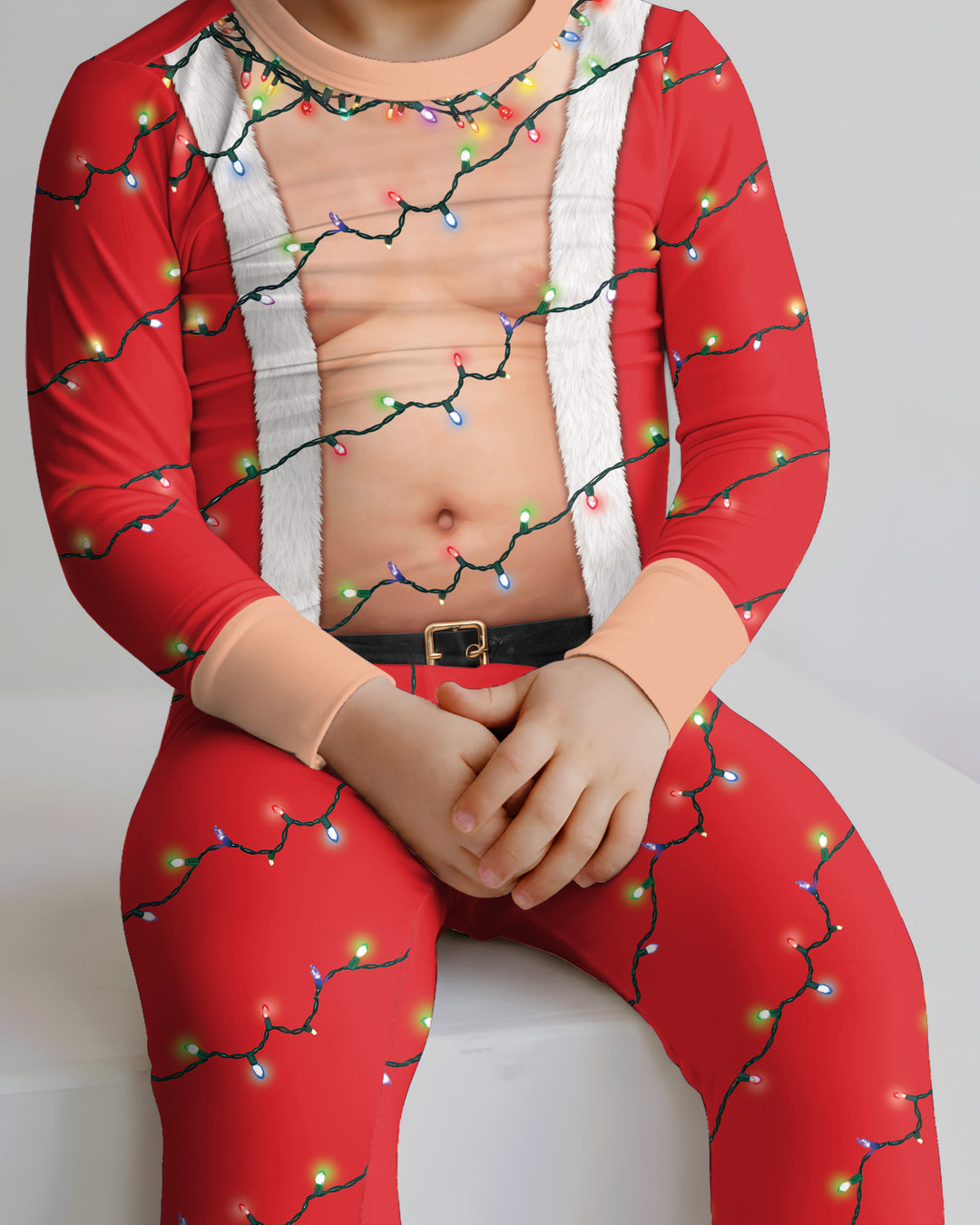 Santa Abs On Full Display Today Bamboo Two Piece Long Sleeve Pajama Set