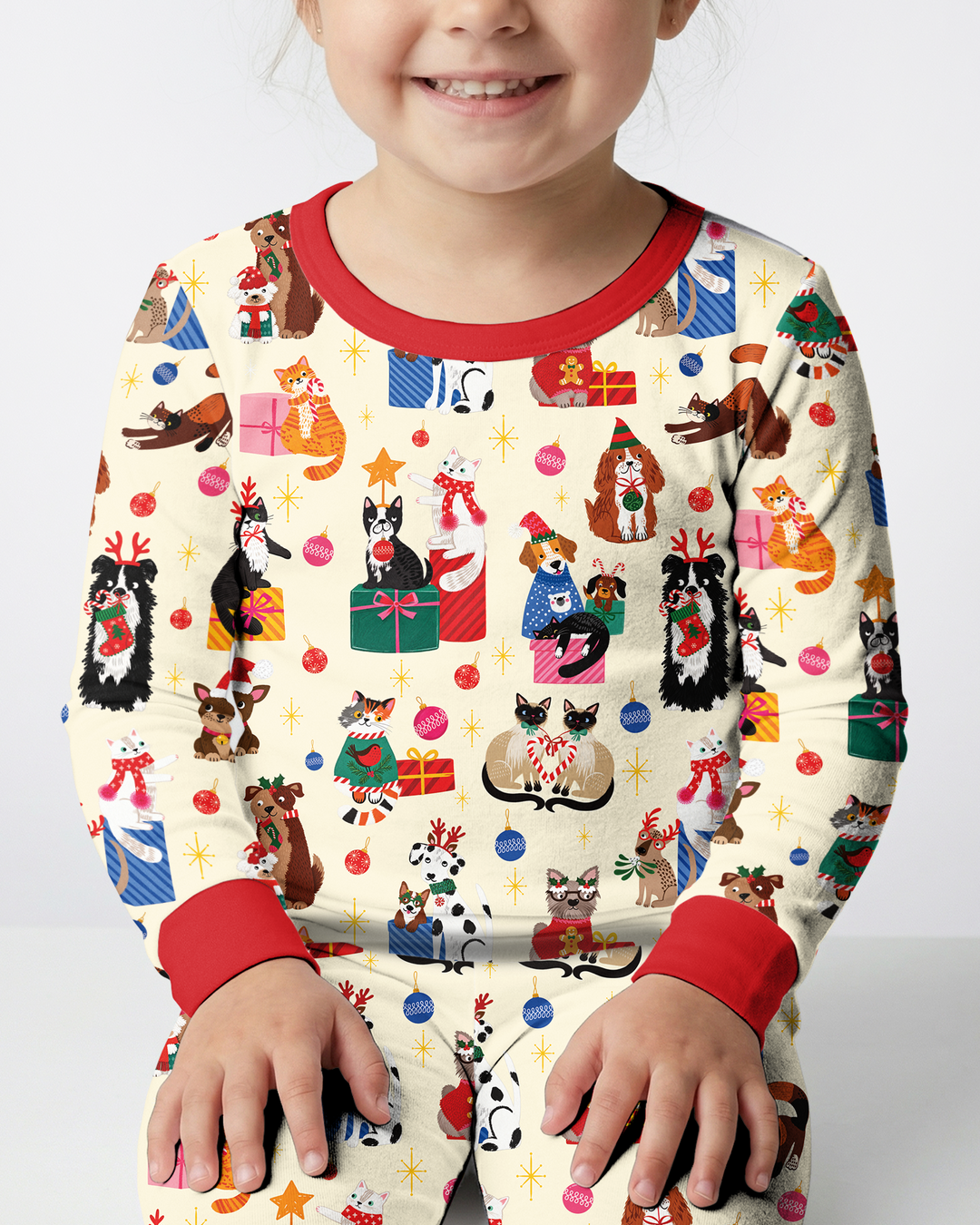 Christmas Paws Bamboo Two Piece Long Sleeve Pajama Set