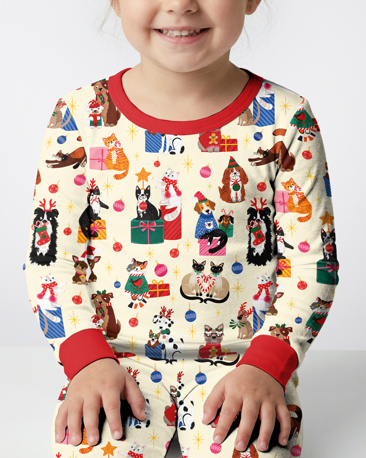 Christmas Paws Bamboo Two Piece Long Sleeve Pajama Set