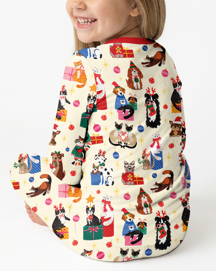Christmas Paws Bamboo Two Piece Long Sleeve Pajama Set