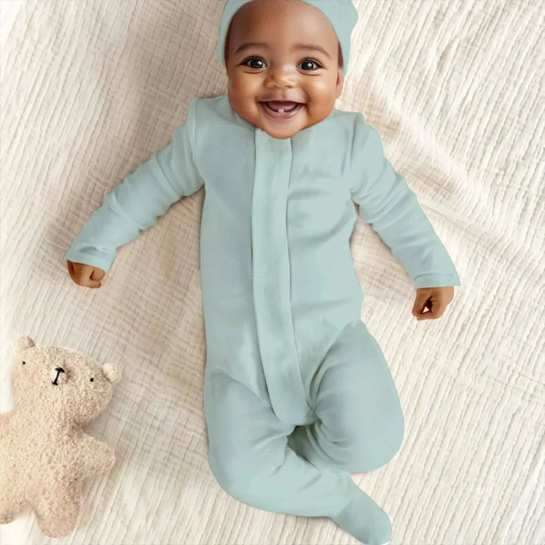 Sage Magnetic Footie Romper , Sage Magnetic Footie Romper - Newborn