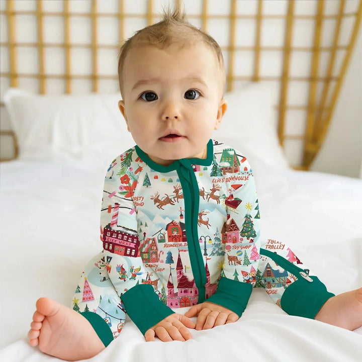 Santa's City Maps Convertible Zippy , Santa's City Maps Convertible Zippy - 0-3M / Green