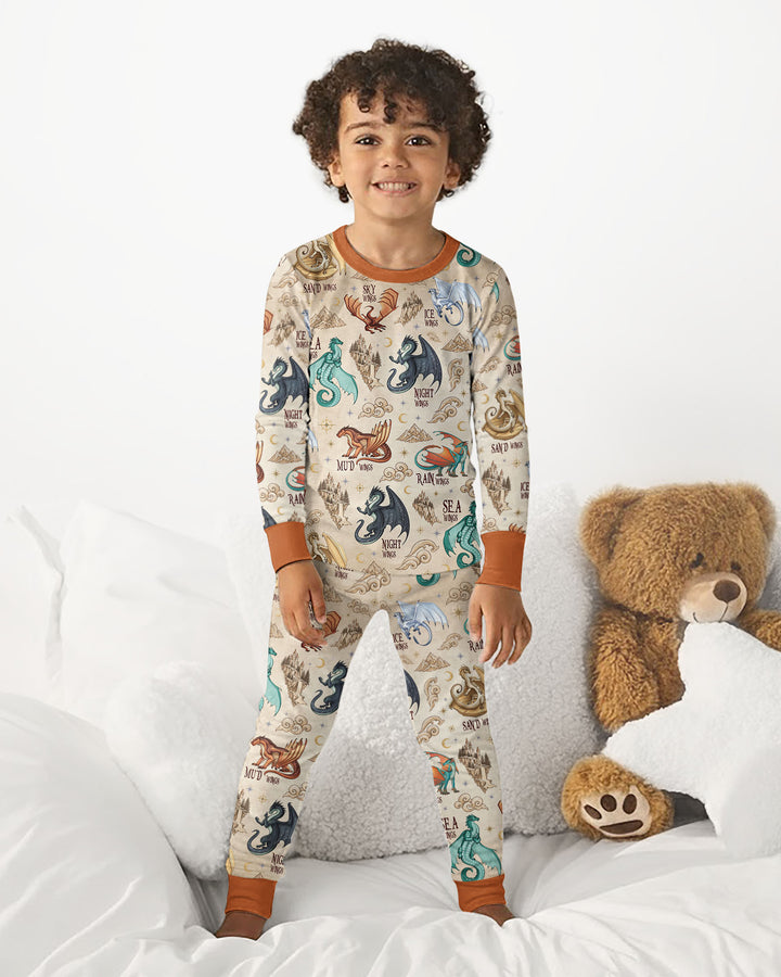 Elemental Dragons Bamboo Two Piece Long Sleeve Pajama Set