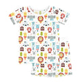 Scandi Style Animals Two Piece Short Sleeve Shorts Pajama Set , Scandi Style Animals Two Piece Short Sleeve Shorts Pajama Set - 12-18M
