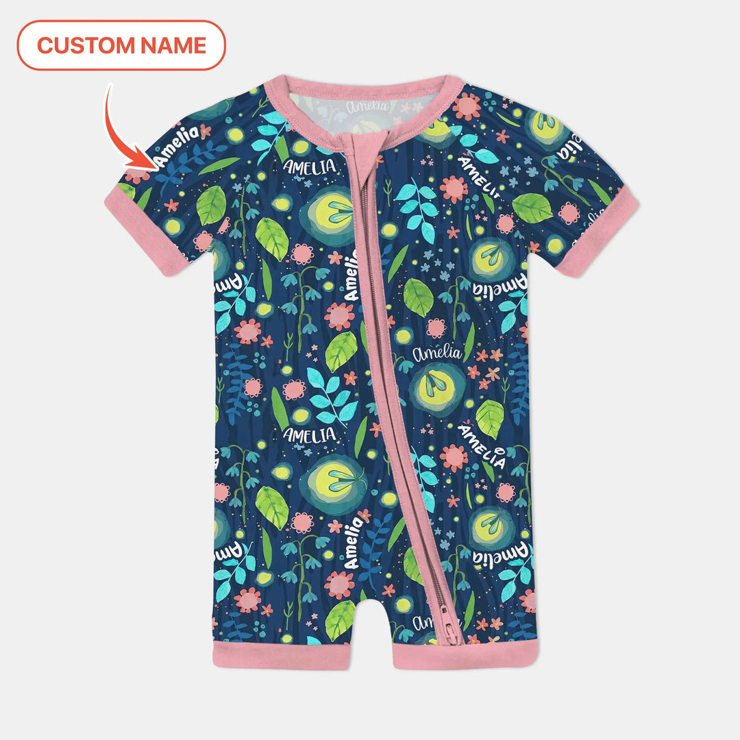 Nighttime Bugs Custom Name Bamboo Shorty Zippy
