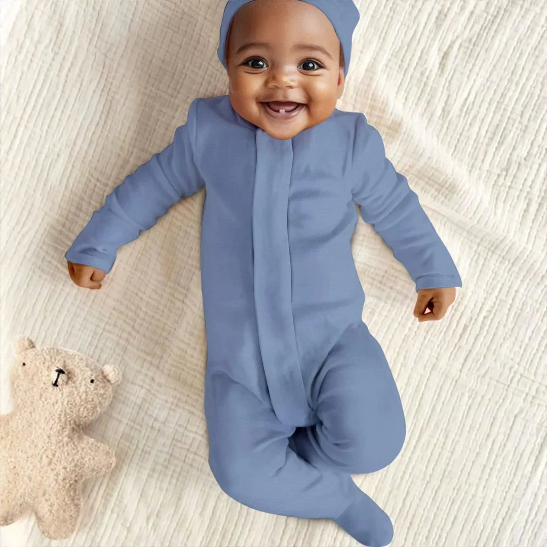 Slate Magnetic Footie Romper , Slate Magnetic Footie Romper - Newborn