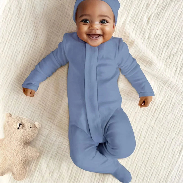 Slate Magnetic Footie Romper , Slate Magnetic Footie Romper - Newborn