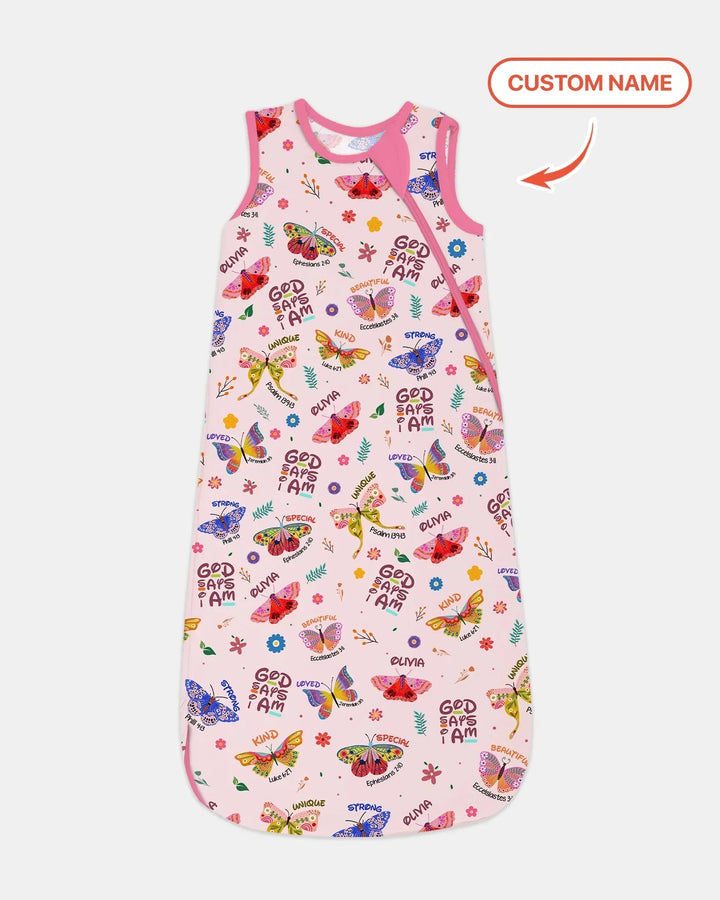 Benutzerdefinierter Name Gott sagt ich bin Schmetterling Bambus Schlafsack