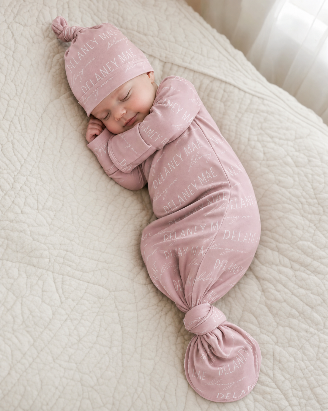 Personalized Baby Name Bamboo Knot Gown