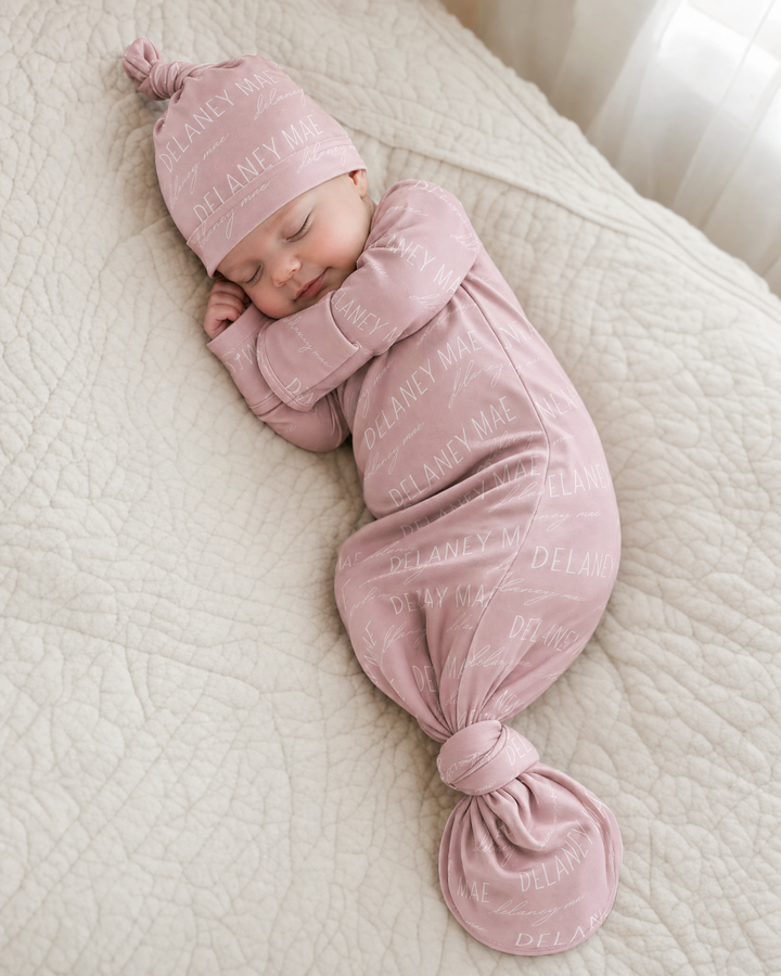 Personalized Baby Name Bamboo Knot Gown