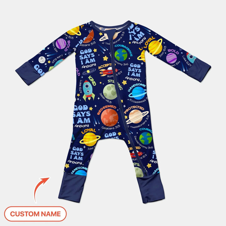 Space God Says I Am Custom Name Convertible Zippy , Space God Says I Am Custom Name Convertible Zippy - 0-3M