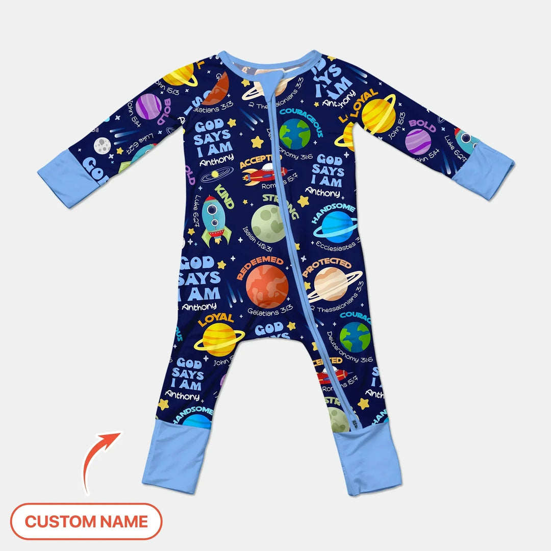Space God Says I Am Custom Name Convertible Zippy , Space God Says I Am Custom Name Convertible Zippy - 0-3M