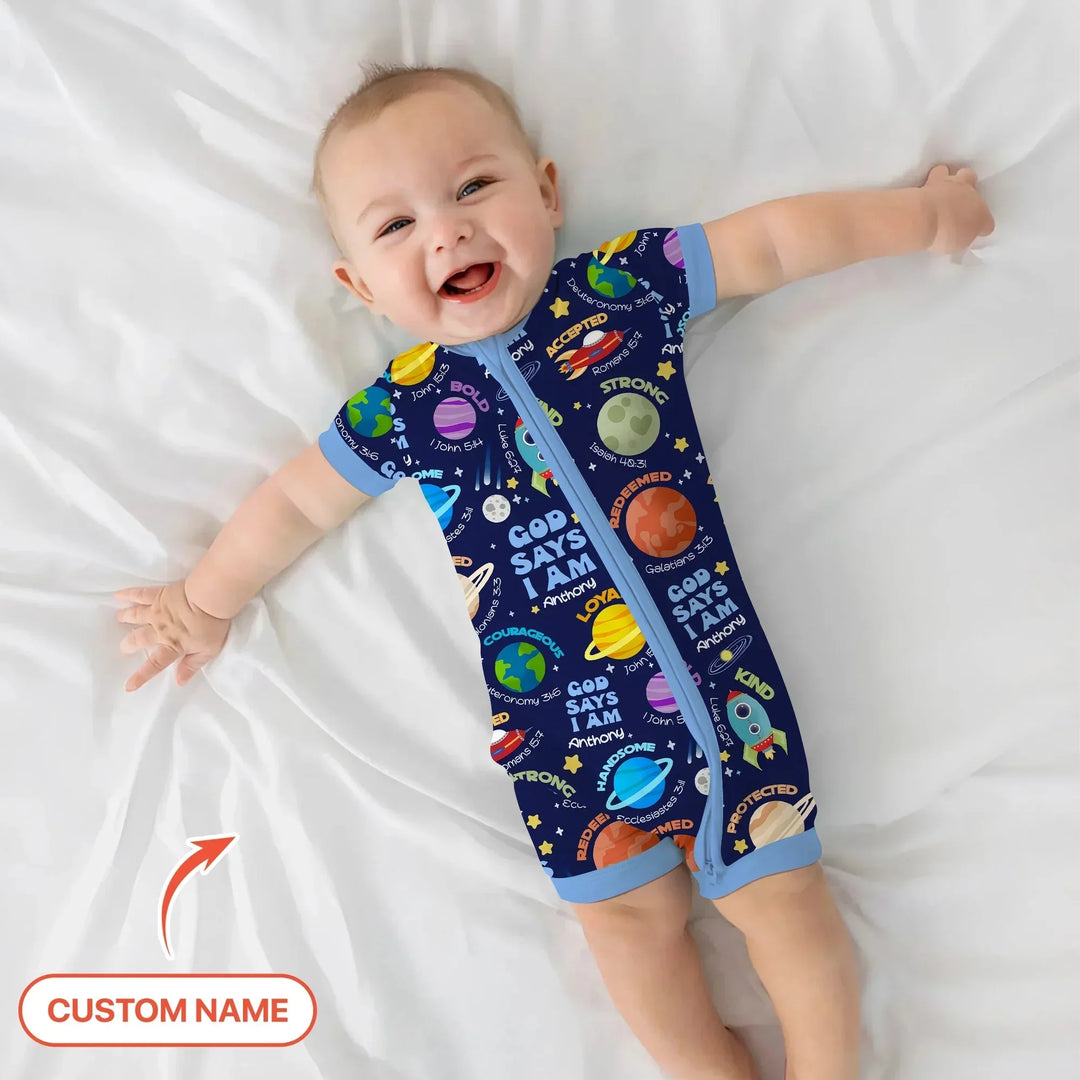 Space God Says I Am Custom Name Shorty Zippy , Space God Says I Am Custom Name Shorty Zippy - 0-3M