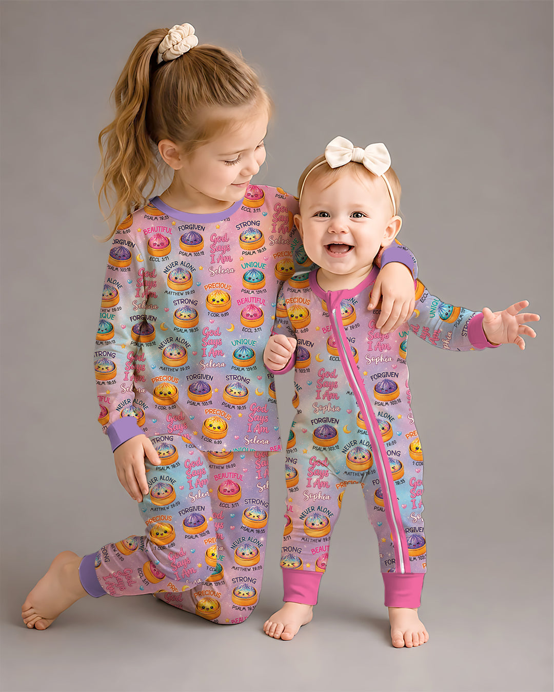 Zweiteiliges Langarm-Pyjama-Set mit Sommerfrüchten