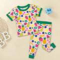 Summer Fruits Two Piece Short Sleeve Pajama Set , Summer Fruits Two Piece Short Sleeve Pajama Set - 12-18M