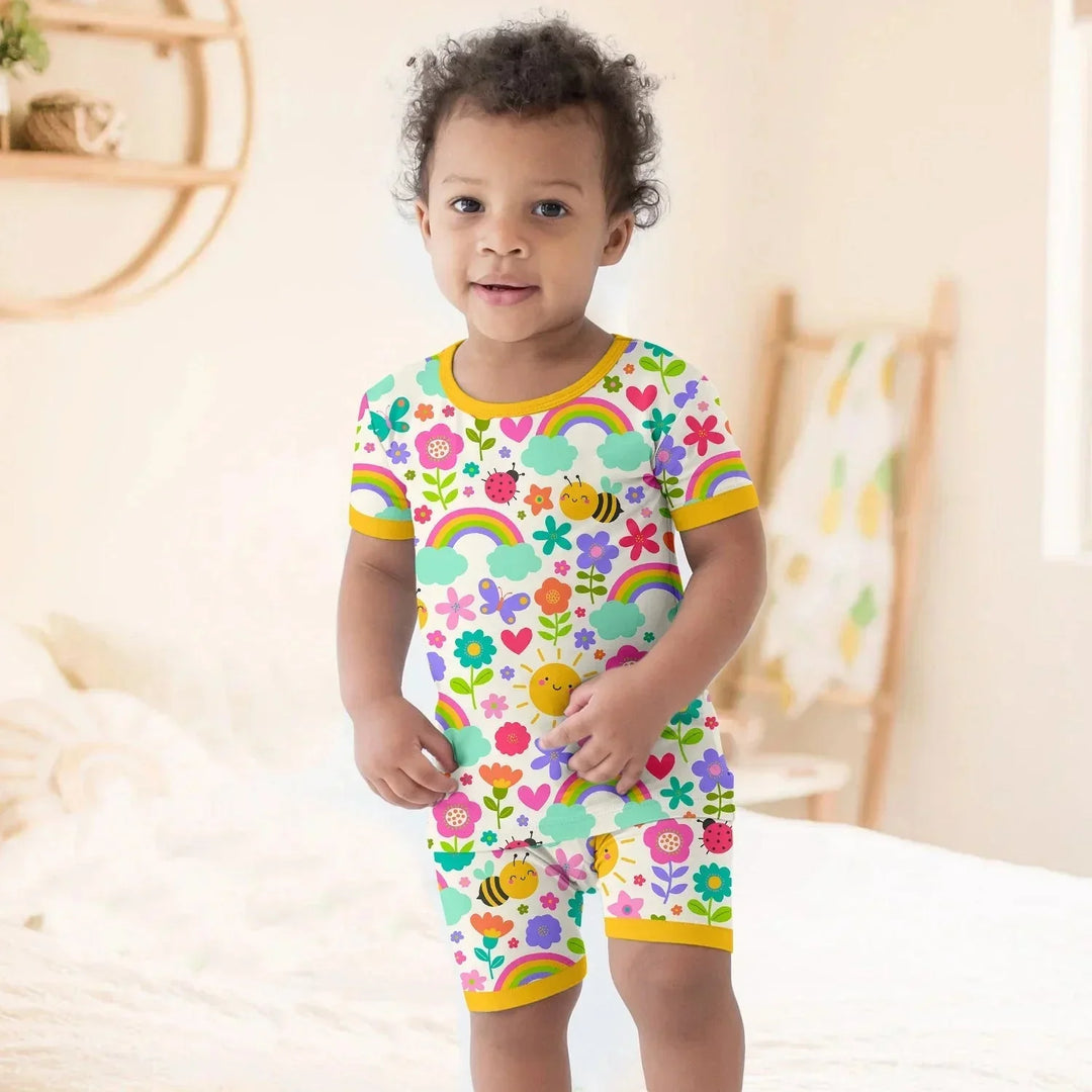 Summer Sunshine Two Piece Short Sleeve Shorts Pajama Set , Summer Sunshine Two Piece Short Sleeve Shorts Pajama Set - 12-18M