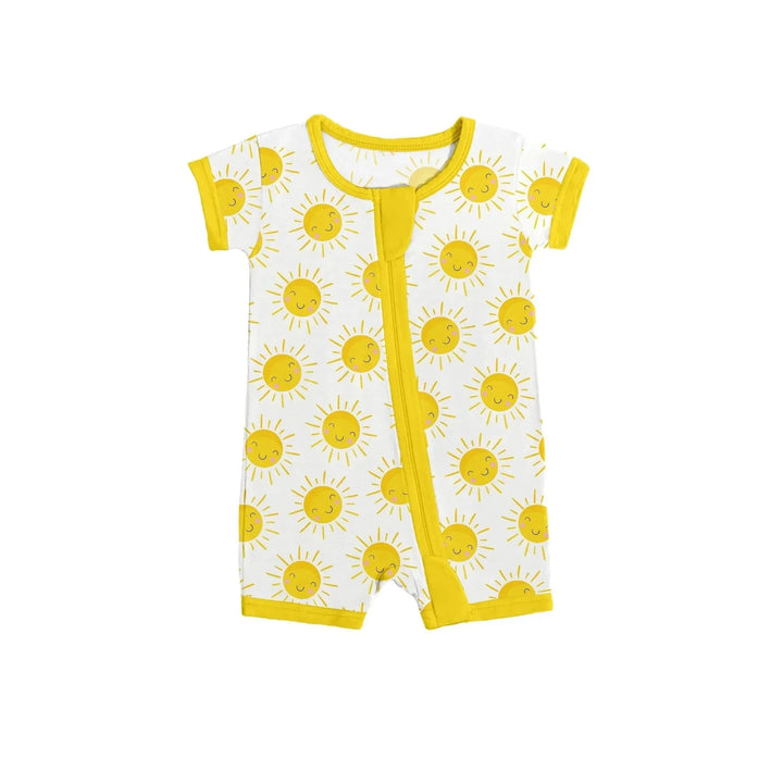 Sunshine Shorty Zippered Romper , Sunshine Shorty Zippered Romper - 0-3M