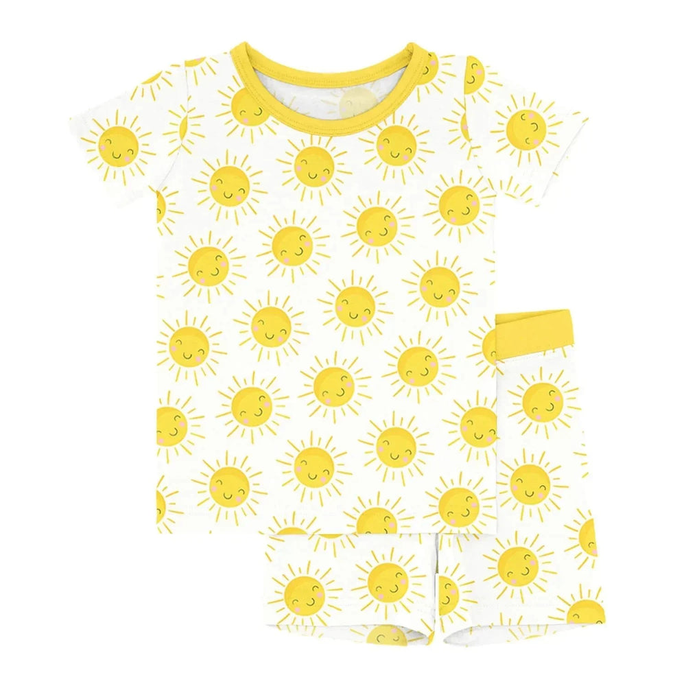Sunshine Two Piece Short Sleeve Shorts Pajama Set , Sunshine Two Piece Short Sleeve Shorts Pajama Set - 12-18M