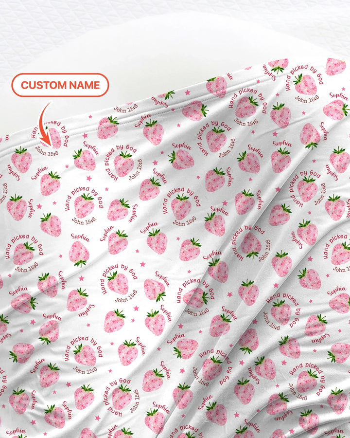 Hand Picked By God Custom Name swaddle blanket