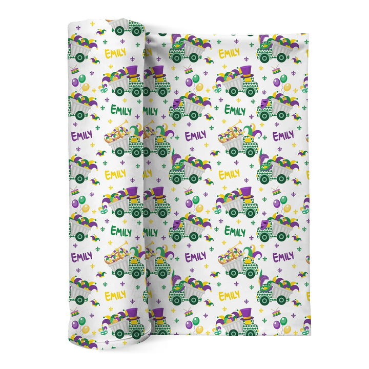 Mardi Gras Trucks Bamboo Swaddle Blanket