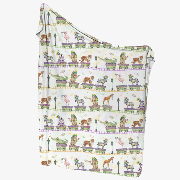 Mardi Gras Jungle Krewe Bamboo Swaddle Blanket