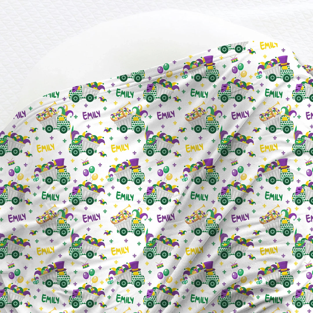 Mardi Gras Trucks Bamboo Swaddle Blanket