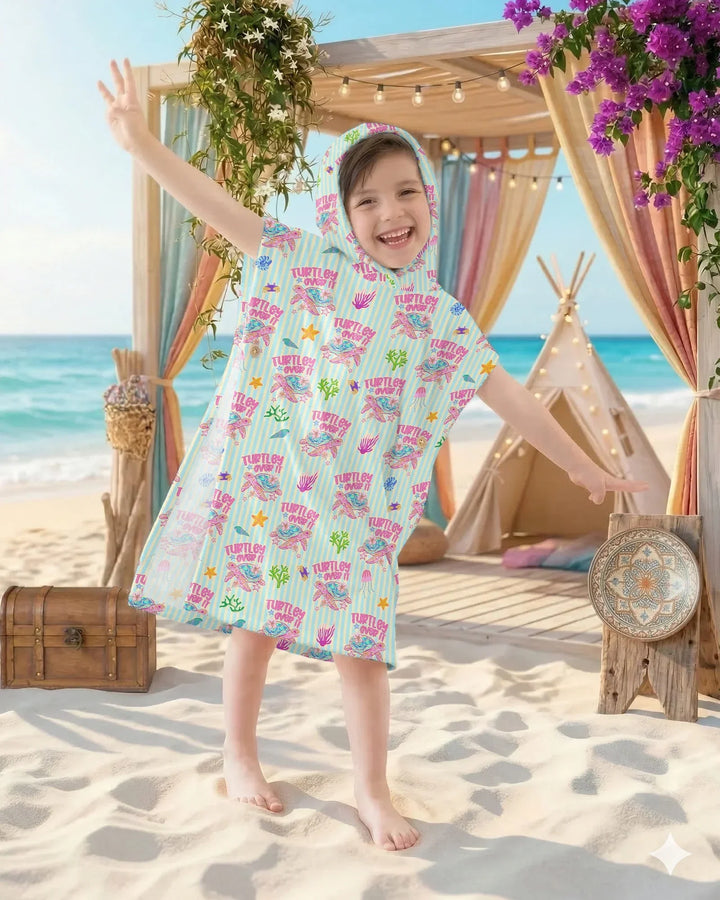 Turtley Over It Passender Bade-Poncho aus Bambus für die ganze Familie