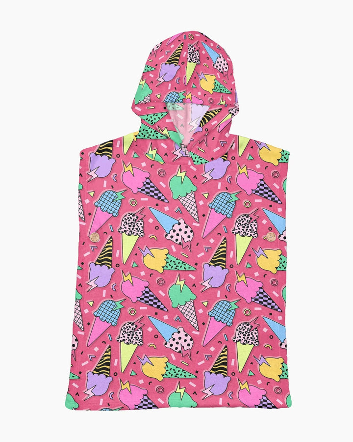 Sommer Retro Eiscreme Familie passende Bambus Schwimm-Poncho