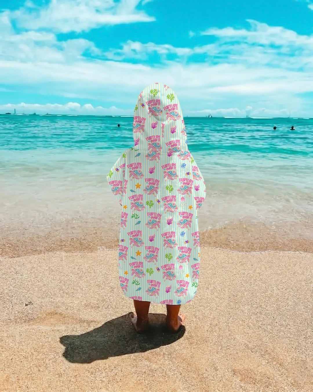 Turtley Over It Passender Bade-Poncho aus Bambus für die ganze Familie