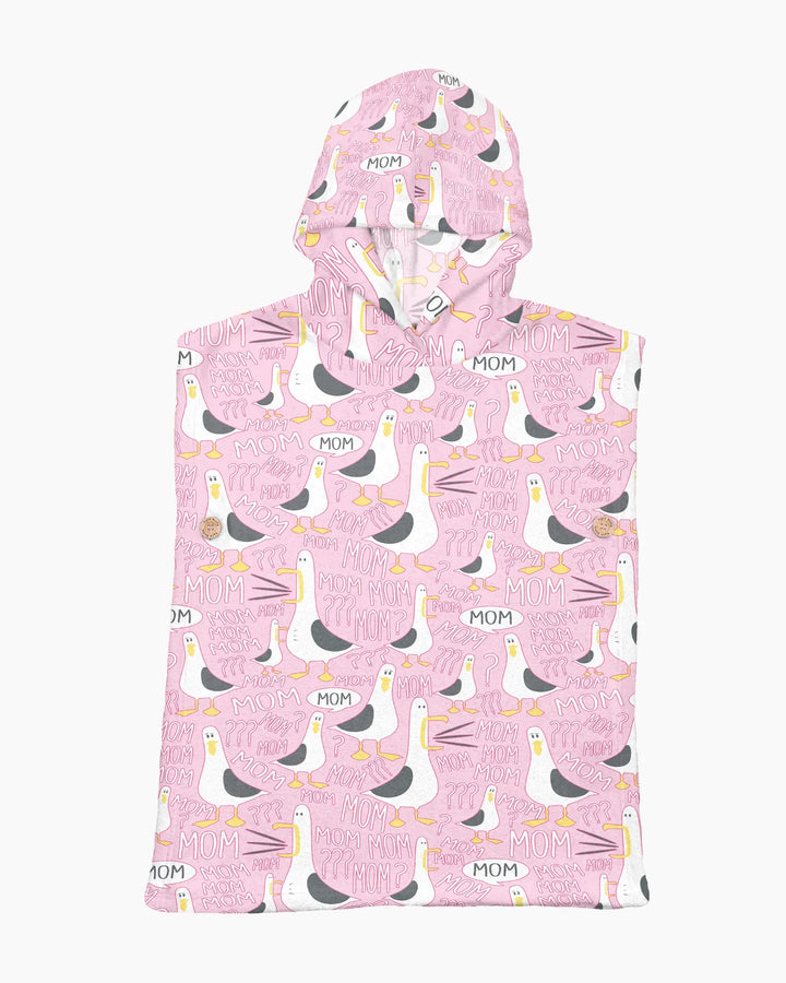Funny Seagull MOM Bamboo Swim Poncho