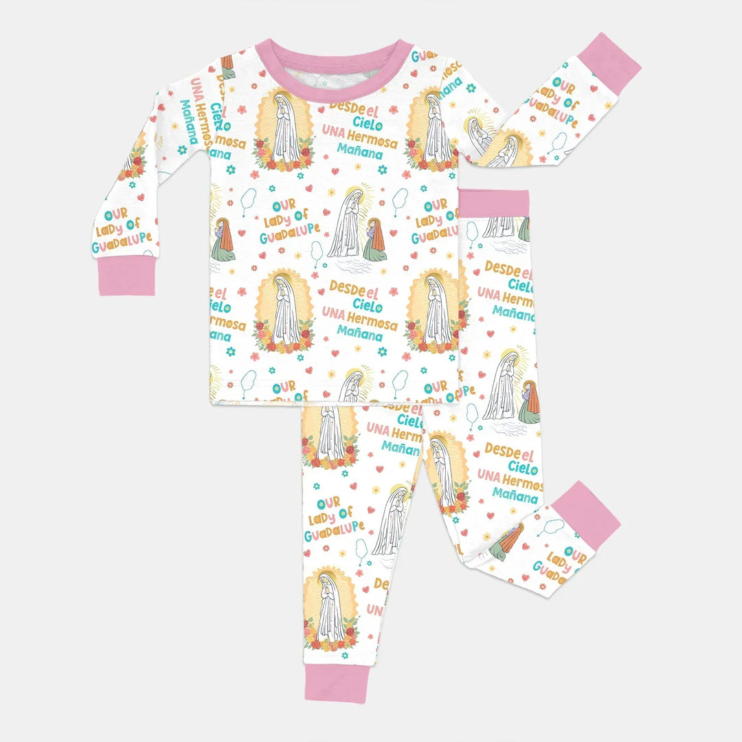 Zweiteiliges Langarm-Pyjama-Set mit Sommerfrüchten