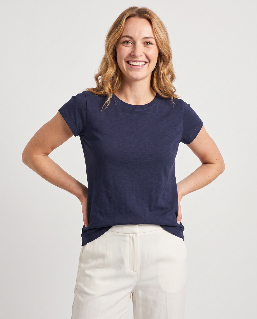 Einfarbiges Damen-T-Shirt aus Bambus