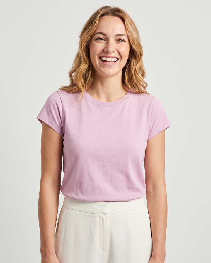 Einfarbiges Damen-T-Shirt aus Bambus