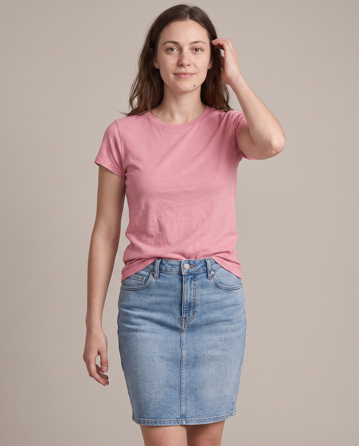 Einfarbiges Damen-T-Shirt aus Bambus
