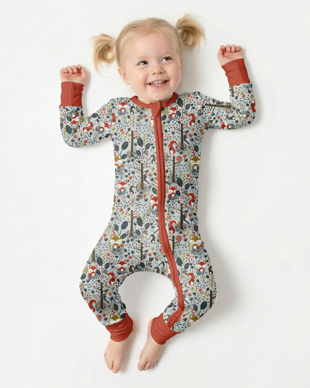 Rustic Woodland Foxes Bamboo Convertible Zippy