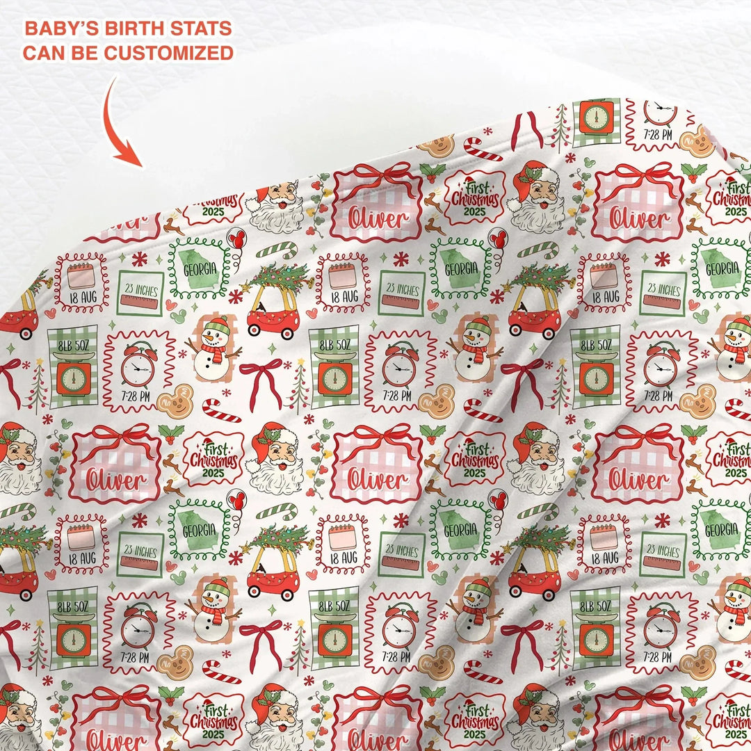 The Little Retro Dreamer First Christmas 2025 Swaddle Blanket , The Little Retro Dreamer First Christmas 2025 Swaddle Blanket - Default Title