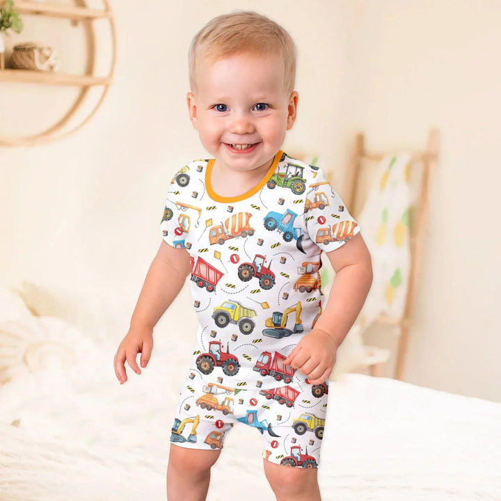 Tiny Builders Two Piece Short Sleeve Shorts Pajama Set , Tiny Builders Two Piece Short Sleeve Shorts Pajama Set - 12-18M