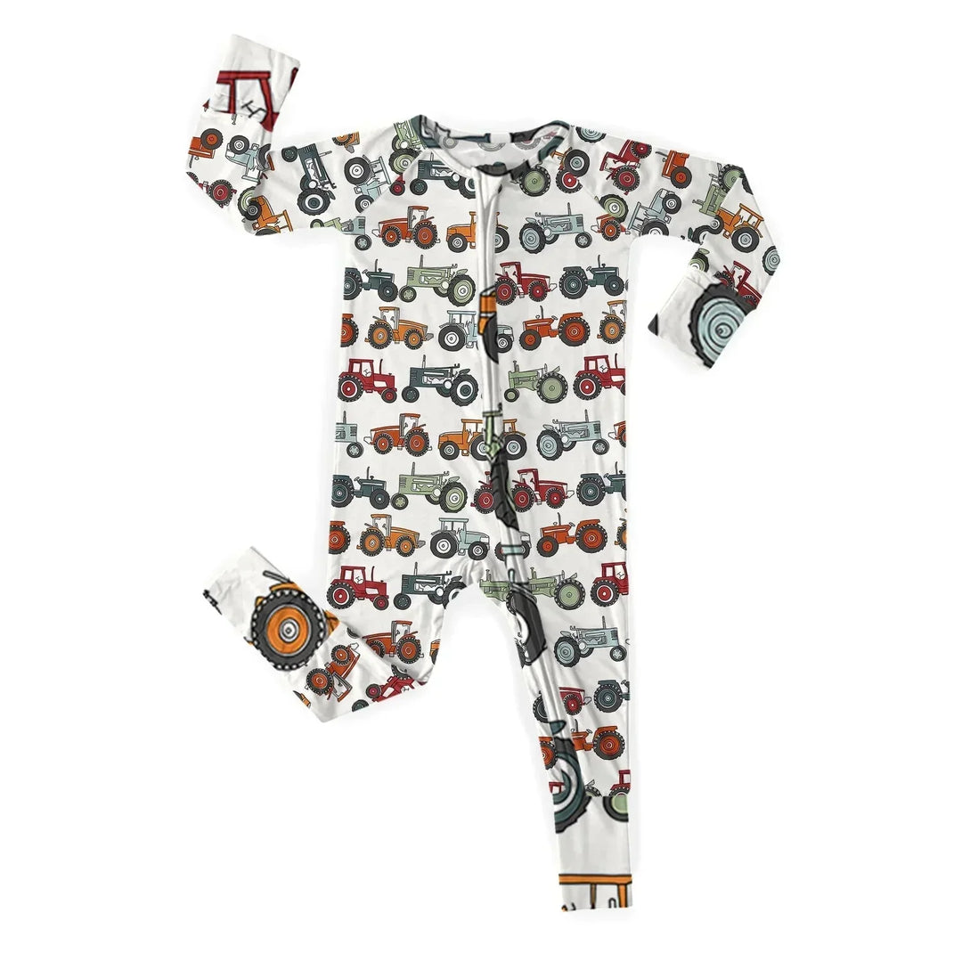 Tiny Tractors Convertible Zippered Romper , Tiny Tractors Convertible Zippered Romper - Newborn